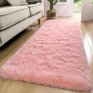 NEW Light Pink Runner Rug for Girls Room, 2x6 Washable Hallway Area Rugs